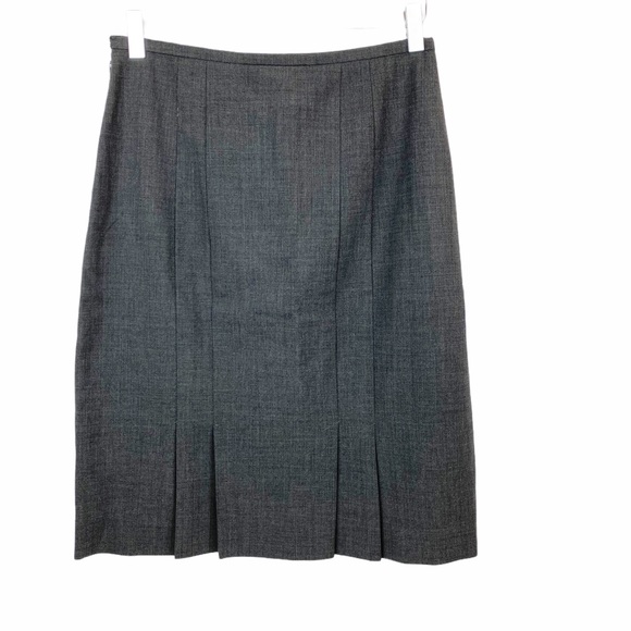 Ann Taylor Dresses & Skirts - Ann Taylor Grey Pleated Wool Pencil Skirt Size 4